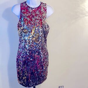 NEW...Silver multi-colored sequins dress size M (med) from Forever21